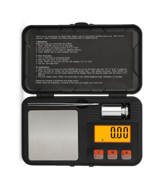Battery Powered Digital Weighing Scale 500g Capacity 0.01g Division for Precise Measurements
