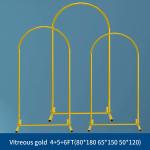 Gold Metal Floral Display Frame Round Top Backdrop Stand Wedding Welcome