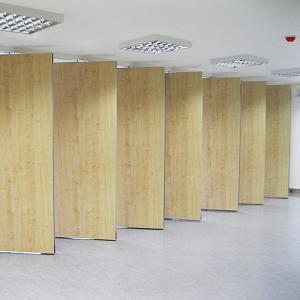 Wholesale Movable Acoustic Soundproof Office Partition Folding Wood Doors 65 MM Thickness from china suppliers