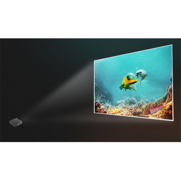 65 ANSI Lumens LED Light Source 4K 3D Smart Projector 80*80*28mm
