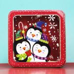 Wholesale Popcorn Tins Square Tin Box with PVC Window Printed Holiday Boston