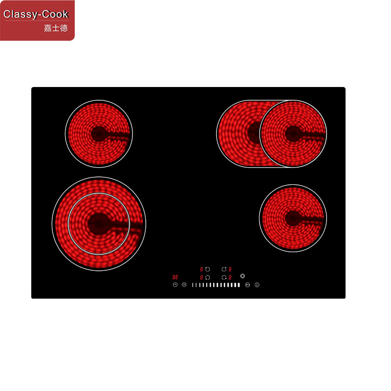 36 In. Radiant 4 Elements Dual Ring Electric Ceramic Glass Cooktop In Black