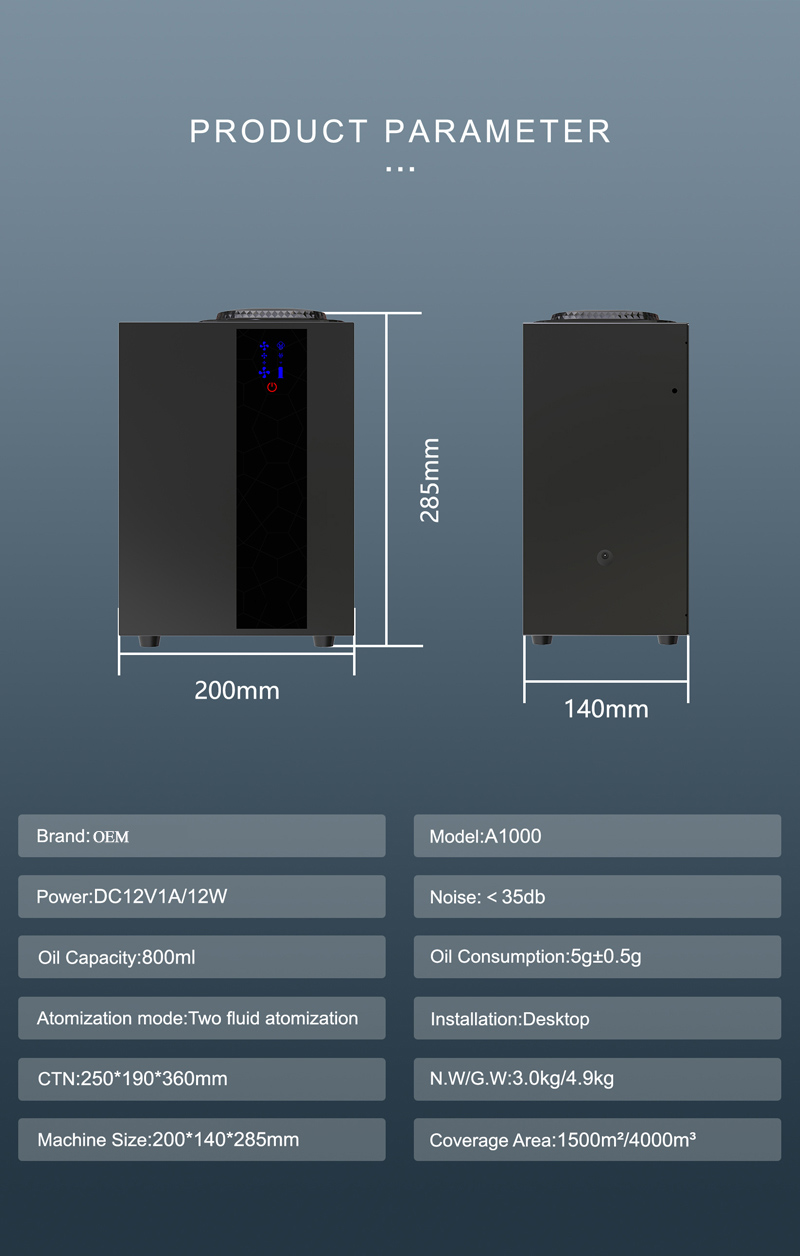Commercial Use Hotel Large Area Smart APP Control Scent HAVC Pure Essential Oil Diffuser Aromatherapy Diffuser
