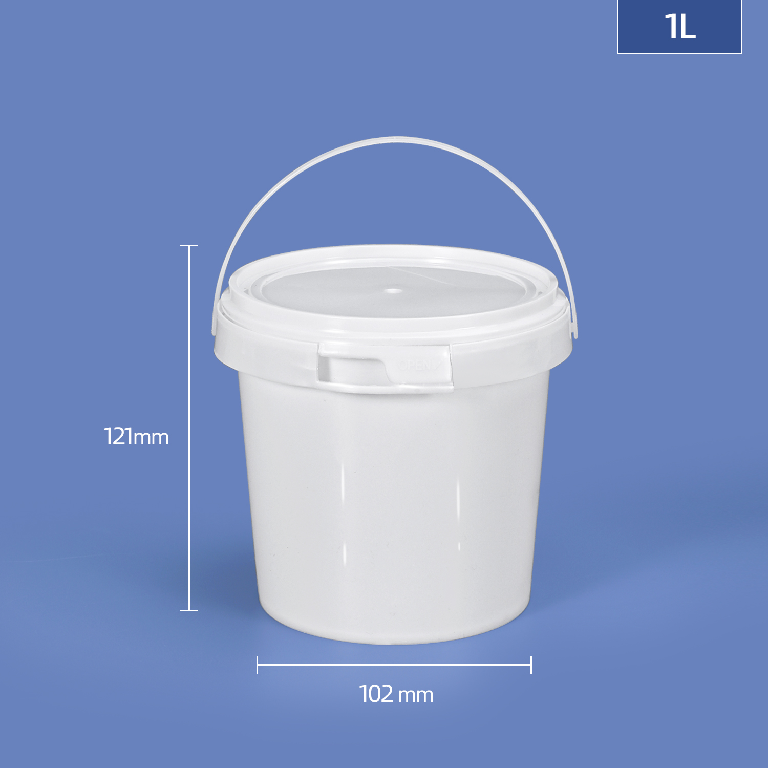 1L Thicken Decorative Round Plastic Buckets With Handle for Christmas Gift Toy Package
