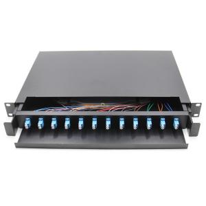 Wholesale 12Port 24 Core LC Duplex Patch Panel Cabinet 1U Fiber Optic Patch Panel from china suppliers
