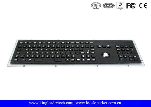 Brushed Stainless Steel Black Metal Keyboard High Vandal-Proof With 103 Keys