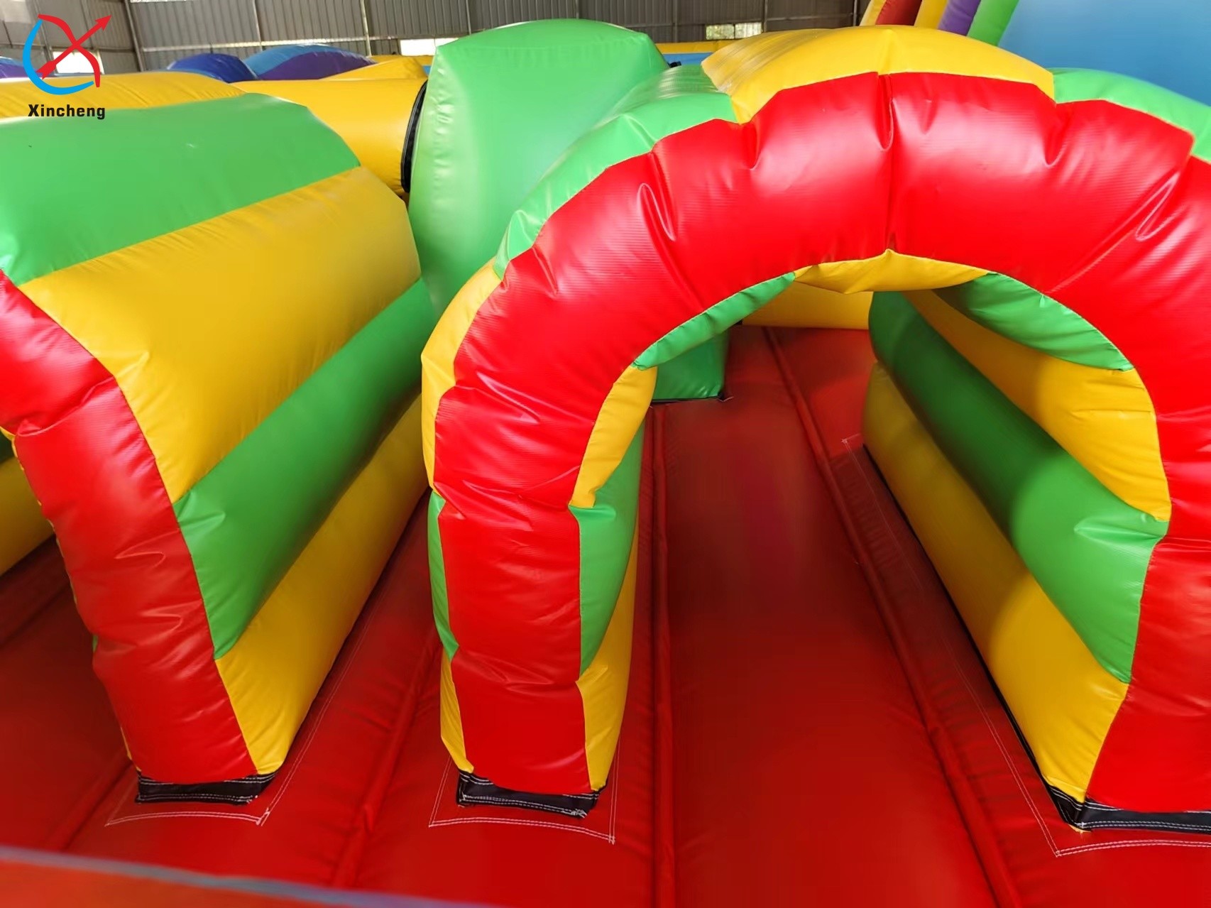 Factory Inflatble Colorful Bouncy House With Double Slides Combo Jumping Castle