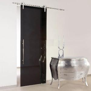 Wholesale Sliding Tempered Glass Door OEM With Matte Black Steel Frame from china suppliers