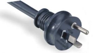Australia SAA Grounded 3 Prong Power Cord , PVC / Rubber 10 Amp Flat Power Plug