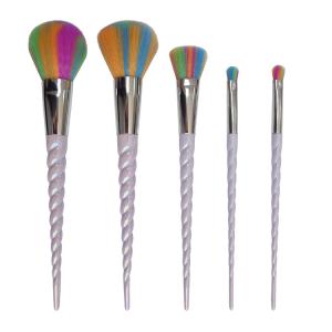 Wholesale 5PCS Cosmetic Makeup Brush Set Personalized Colorful Synthetic Hair Plastic Handle Eyeshadow Blusher from china suppliers
