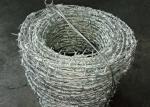 Hot Dip Galvanized Iron Barbed Wire 3.4mm For Farm Fencing / Military Protection