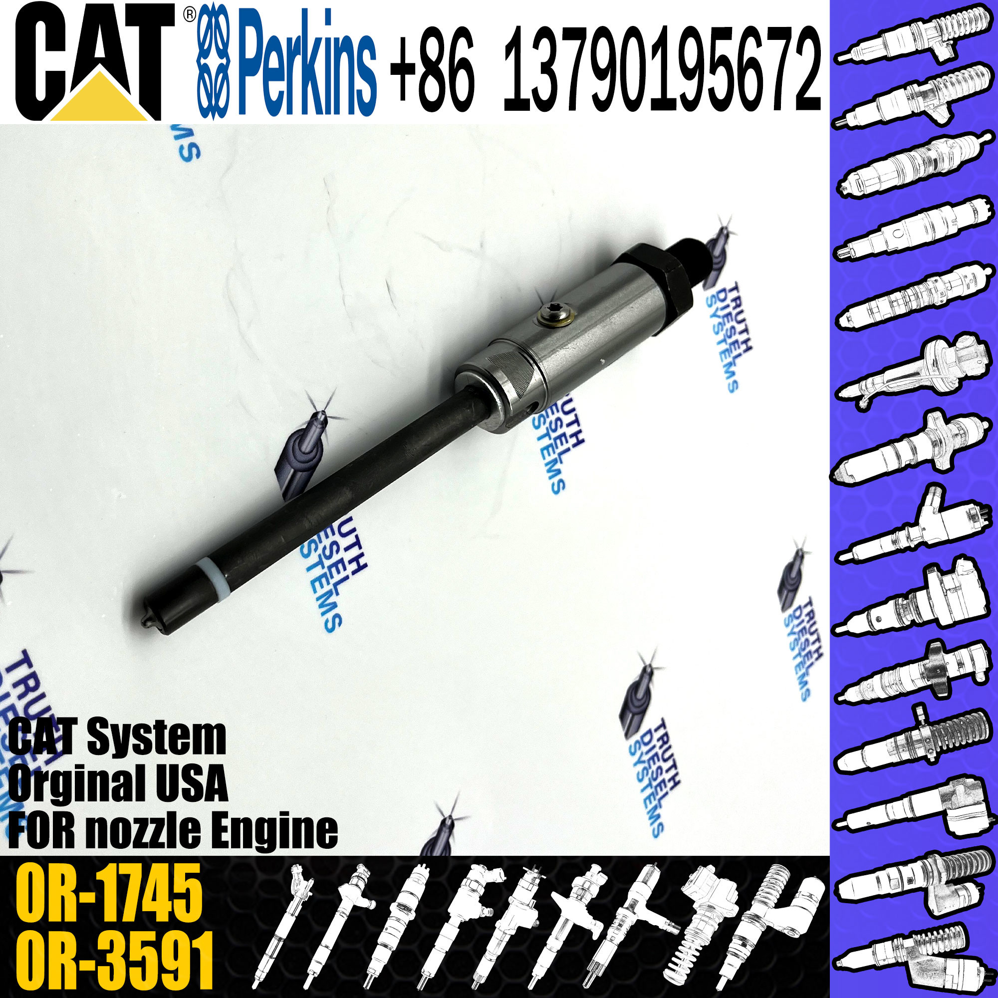 Fuel Injector 4W7018 0R-3422 0R-1745 For Caterpillar Excavator Engine 3406B 3408 3408B