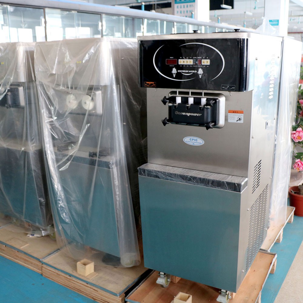 3 flavors 400cones/H OP138CS softy ice cream machine factory supply Oceanpower