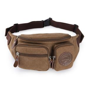 Wholesale Mens Three Pockets Canvas Waterproof Fanny Pack Waist Bags With Adjustable Strap from china suppliers
