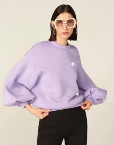 Wholesale Woman Cotton Mix Cutout 260gsm Oversized Graphic Sweatshirt Casual Stand Collar Pullovers Long Sleeve from china suppliers