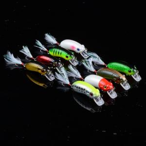 Wholesale 8 Colors 6.0CM/9.80g 8# Hooks Black feather hook plastic hard bait fake bait monster Fishing Minnow Lures from china suppliers