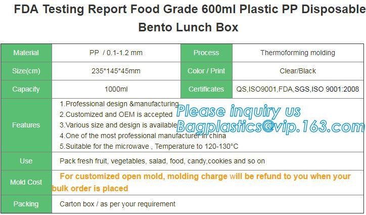 Factory Direct Lid Plastic Lunch Box Clear Food Container,Keep Fresh Crisper Food Box,Fresh Boxpp packaging disposable c