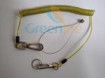 Flexible Anti-Drop Spring Steel Wire Coil Lanyard Tool Tether Transparent Yellow