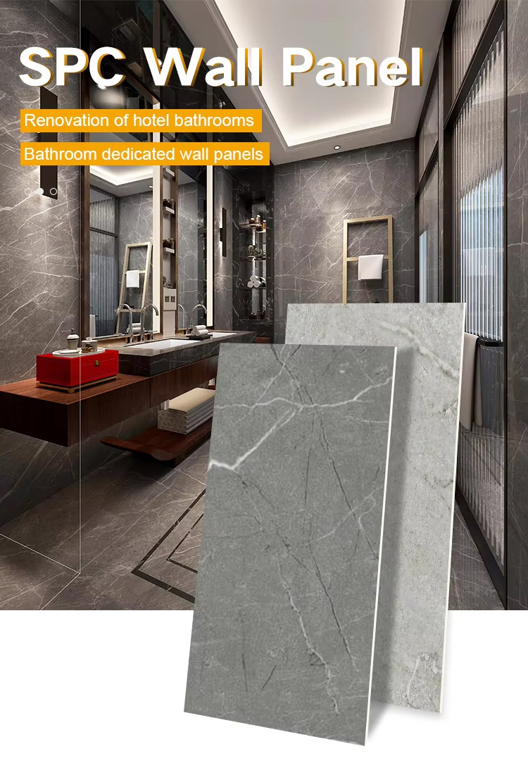 SPC Wall Panel Bathroom Wall Board Waterproof And Flame Retardant Eco-friendly Interior Decorative Panels