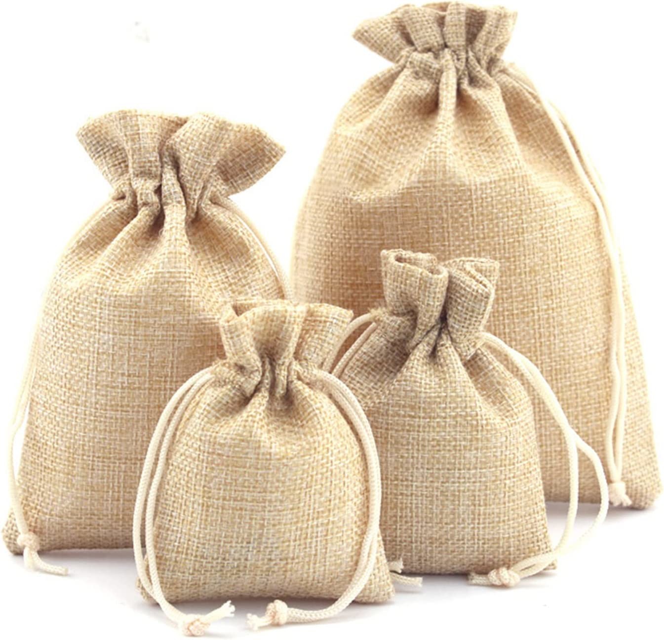 Gift Bags with Drawstring,Linen Burlap Bags Candy Bags Goodies Bag for Christmas Wedding Party