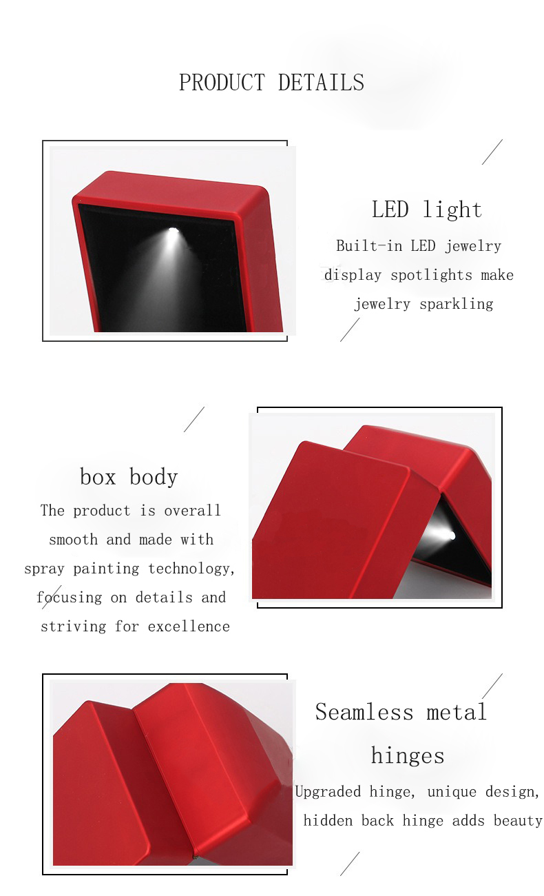 Spray Paint Plastic Engagement Ring Gift Box Built In LED Light