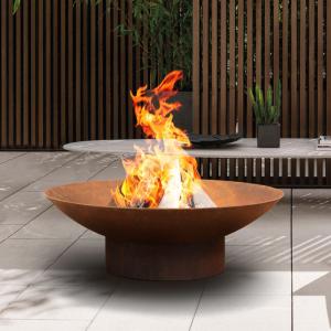 Wholesale 80cm Outdoor Camping Heater Rust Bonfire Corten Steel Fire Pit Burner Bowl from china suppliers