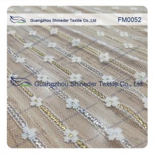 Wholesale Light Silver Nylon Metallic Lace Fabric for garment from china suppliers