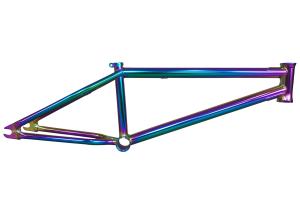 Wholesale 20 Inch BMX Bicycle Rainbow Frame Oil Slick Full crmo Top Tube 20.75&quot;RC 336mm Integrated Head TubeMid bb Removable Brake from china suppliers