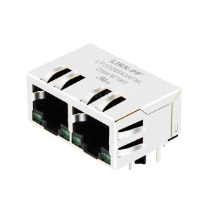 Wholesale LPJG26843AFNL 100/1000 Base-T Tab Down Green/Green LED 1x2 Port RJ45 Magnetic Connectors from china suppliers