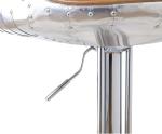Adjustable Height Aviator Bar Stool With X - Cross Legs Leather and Metal