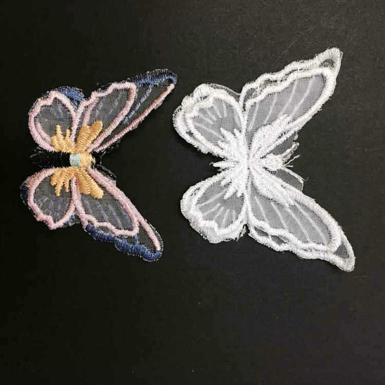 Garment Accessories Butterfly Embroidery Applique with Different Color