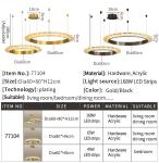 Luxury Crystal Chandelier For Living Room Round Creative Design gold pendant