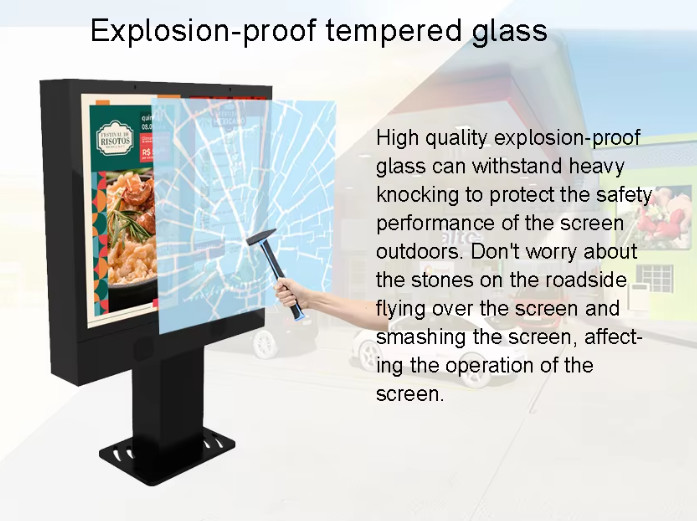 Drive-Thru Kiosk Self-Driving Ordering Digital Signage 55 Inch Dual Screen Weatherproof Outdoor Drive-Thru Ordering Machine