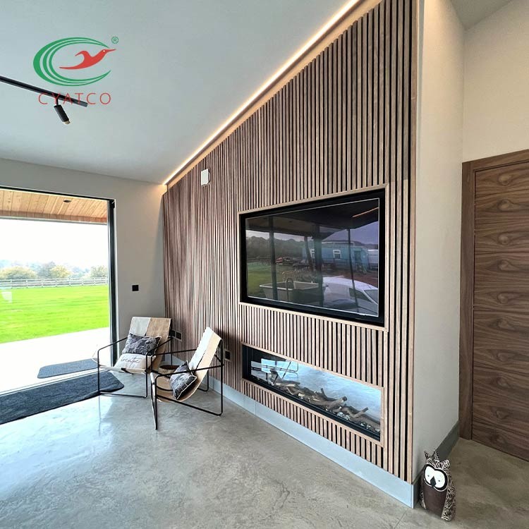 Tasteless Acoustic Slat Wall Panel Sound Absorbing Multiscene