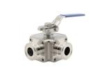 1 Inch Stainless Steel Sanitary Ball Valves 4 Way For Cosmetic Industry