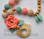 Baby sling necklace, baby bracelet, crochet bracelet, teething bracelet, crochet