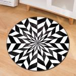 3D Geometric Pattern Round Chair Mat Living Room Sofa Floor Carpet