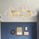Bedroom Creative Glass Modern Pendant Light Neutral LED H150cm