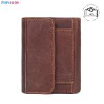 Customized Crazy Horse Leather Men's Trifold Wallet with RFID Blocking
