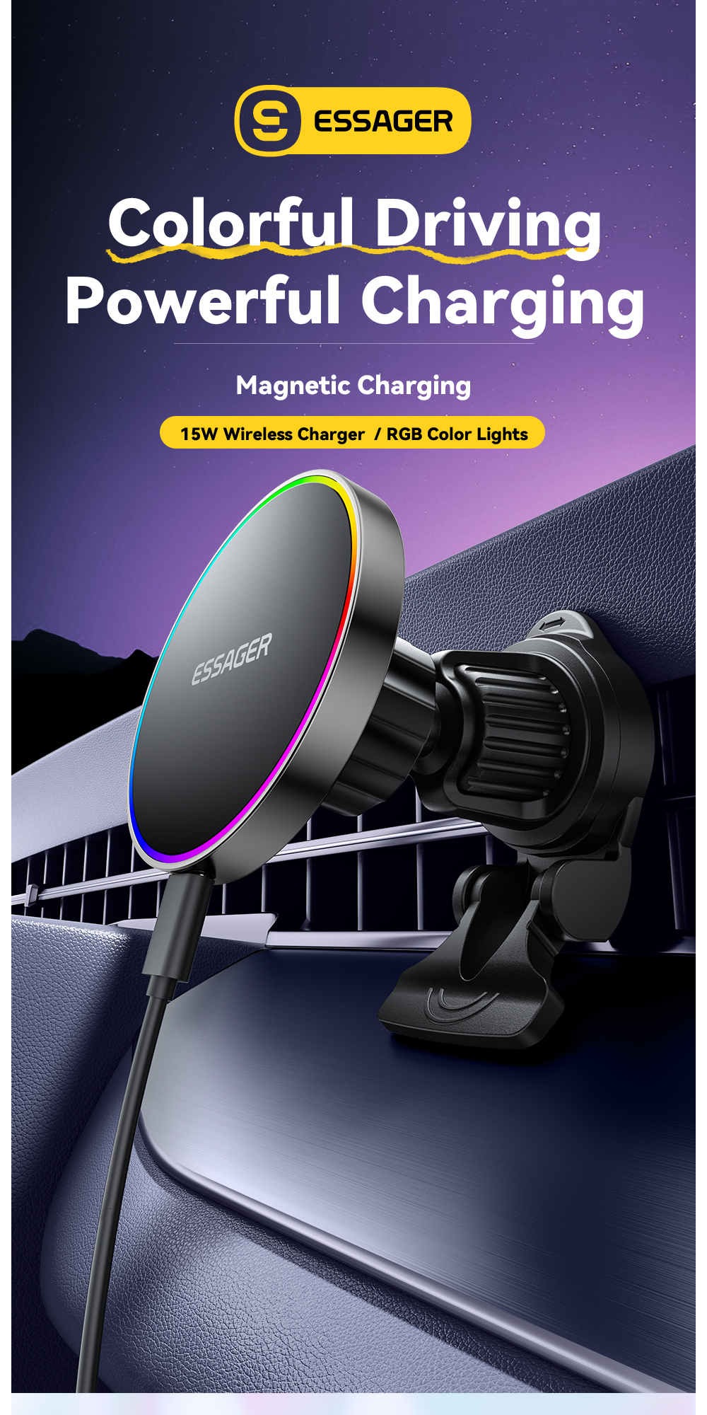 ESSAGER ES-ZJ31 Air Vent Magnetic Cellphone Mobile Phone Holder for Car