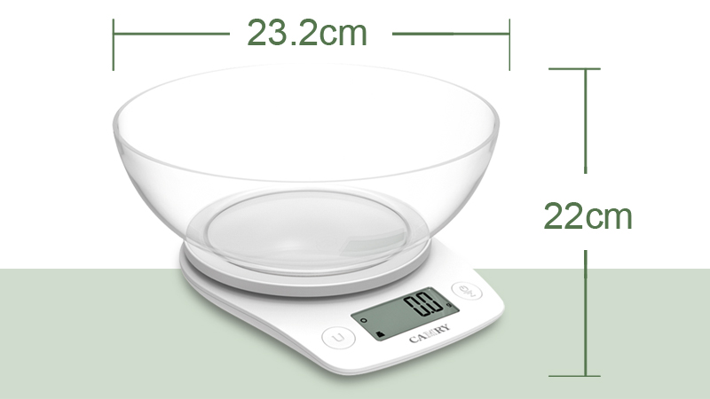 OEM Customized Kitchen Scale with Bowl for Baking Cooking 5kg/11lb LCD Display Size 58x27mm Plastic Multiple Units