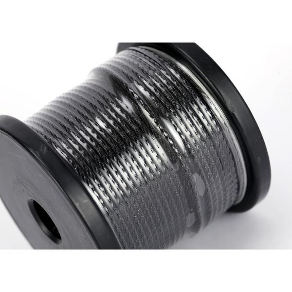1 To 2 Mm PVC Coated Carbon Steel Wire Rope Reel Anti Corrosion Wear Resistance