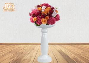 Wholesale Decorative Glossy White Fiberglass Flower Pots Creative Shape 100cm Height from china suppliers