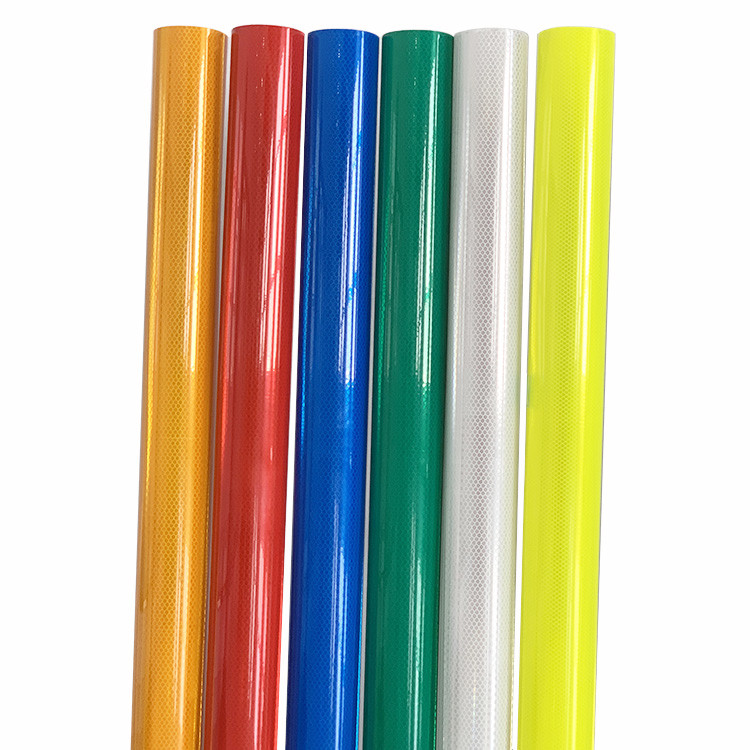 Diamond Grade Prismatic Reflective Vinyl Sheets Roll White Yellow Red Green Blue Fluorescent Color