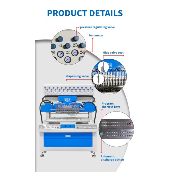 24 Colors Automatic Silicone Purse Dripping Machine for PVC Patch Coaster Making