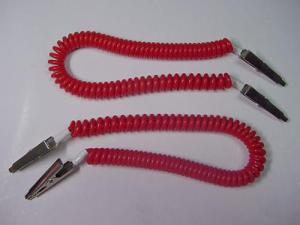Wholesale Dental patient napkin bib wowel holders metal clips&amp;flexible coil lanyard tether red color from china suppliers