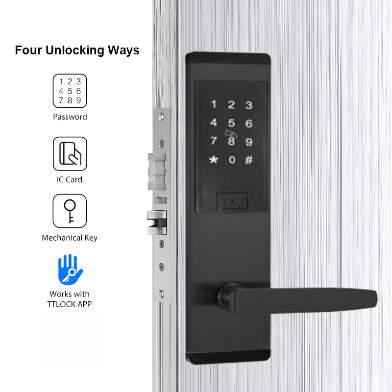 TT Lock APP Control Apartment House Digital Electric Smart Door Lock with Code and Card