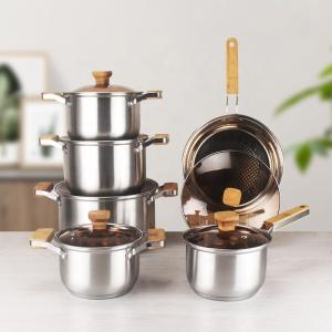 Wholesale Factory Wholesale Different Size Cookware Set Custom Pots Wholesale 12pcs Stainless Steel Cooking Pot And Pan Set from china suppliers
