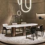 Luxury Italy Style Marble Table Top Table Durable Stable Metal Frame Dining