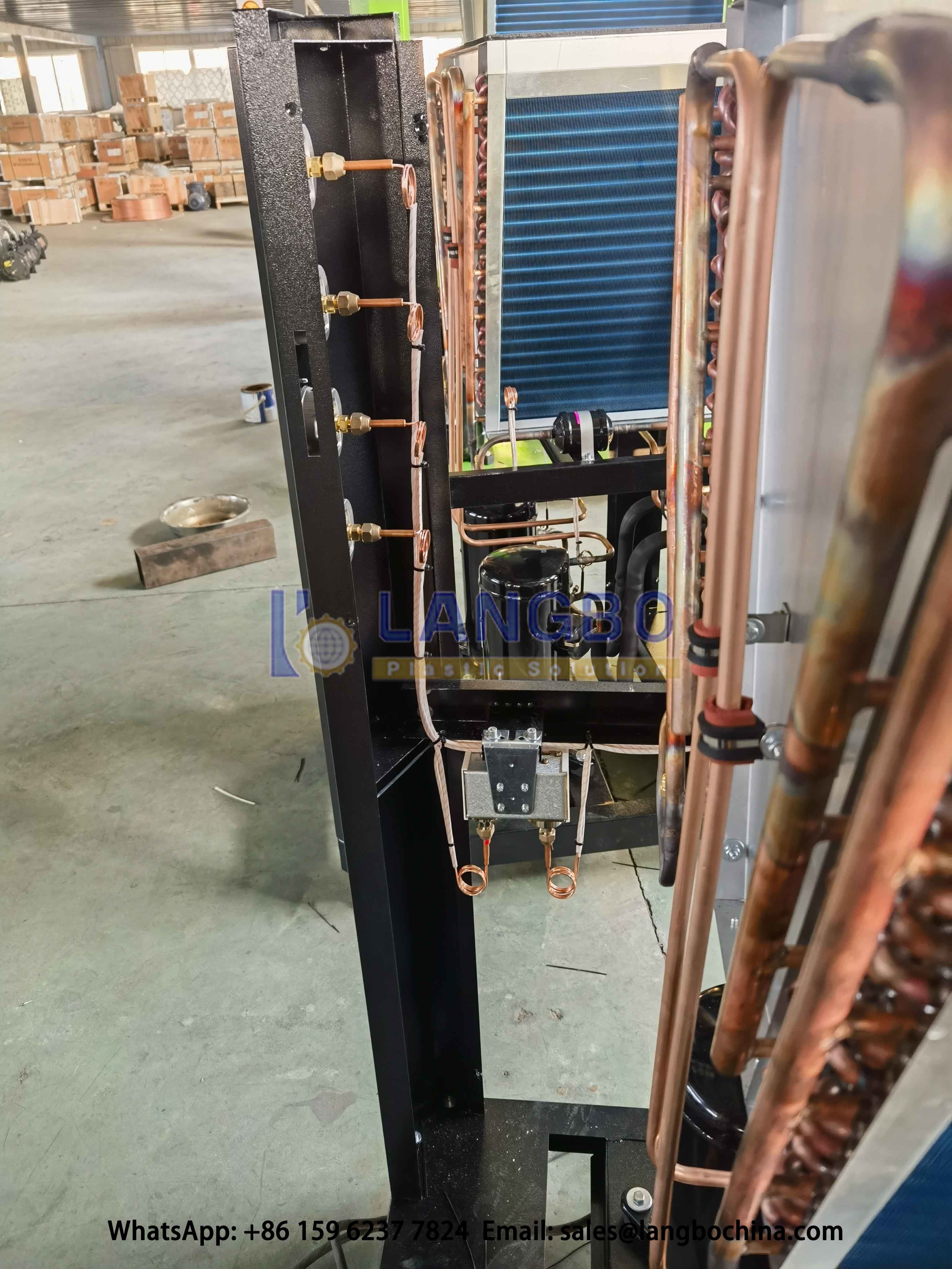 Efficient HDPE Pipe Extrusion Line Equipped Best Quality Air Cooled Chiller Machine R4047C / R22 Refrigerant